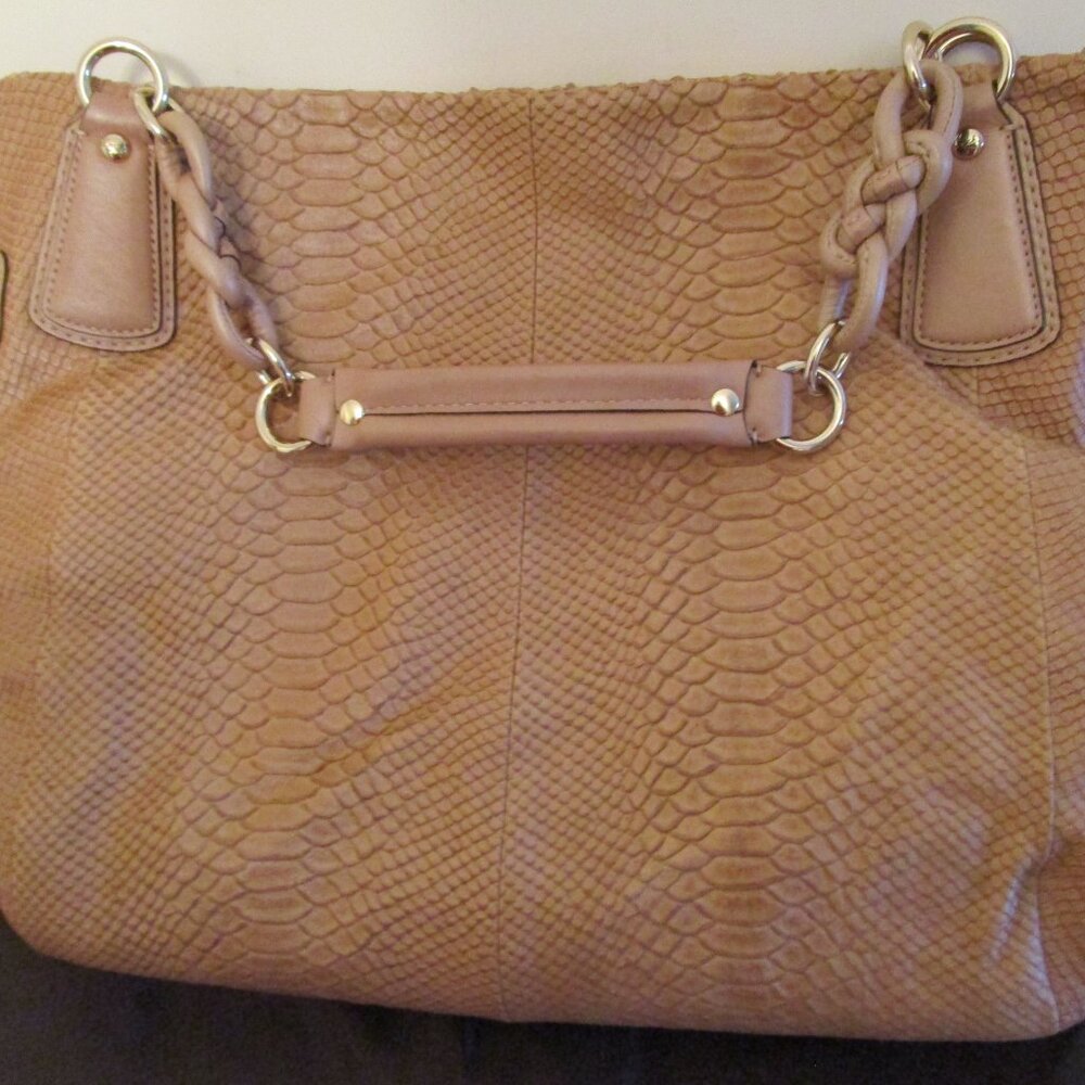 Coach Kristin Tan Python-Embossed Pocket Tote - image 5